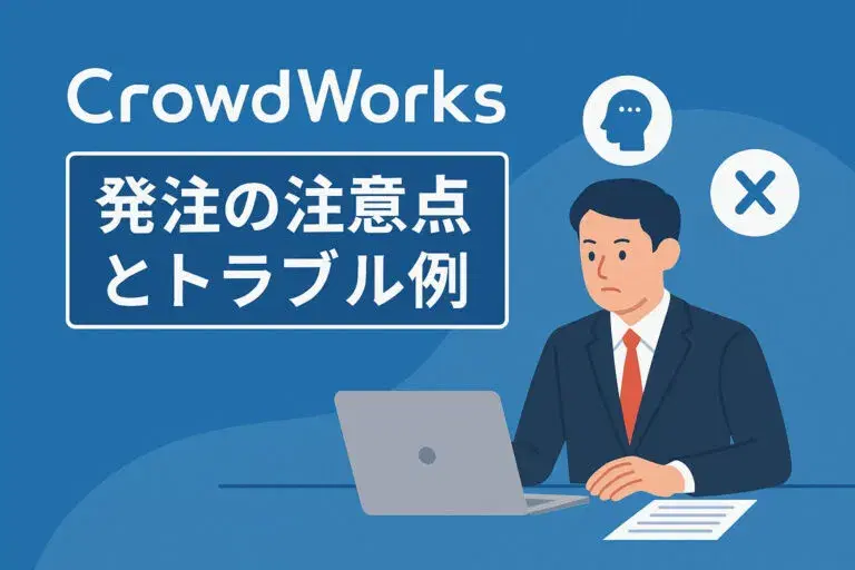 クラウドソーシング発注の注意点とトラブル例のイメージ