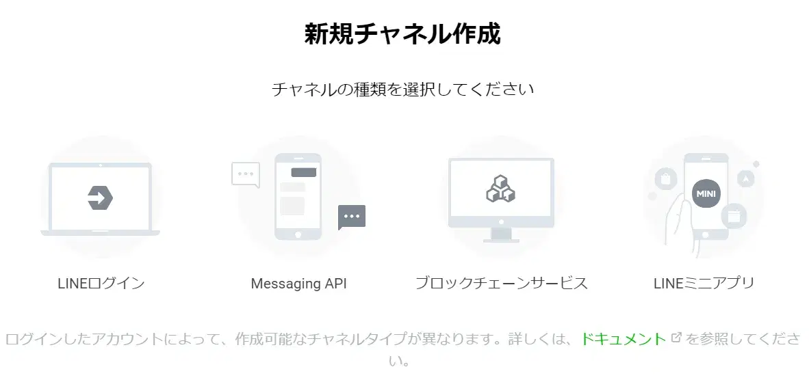 LINEアカウント・チャネル設定のイメージ